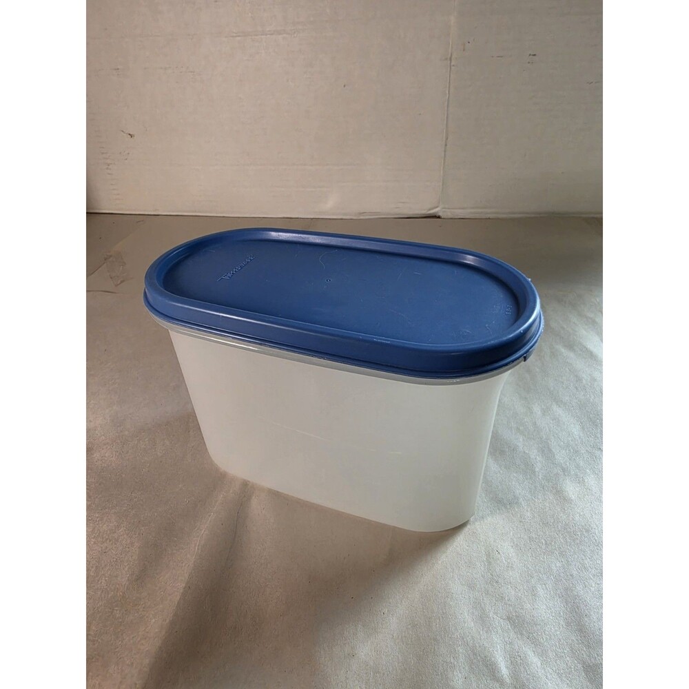 Vintage Tupperware oval storage container with lid, 1616-6 W/lid 1612-23